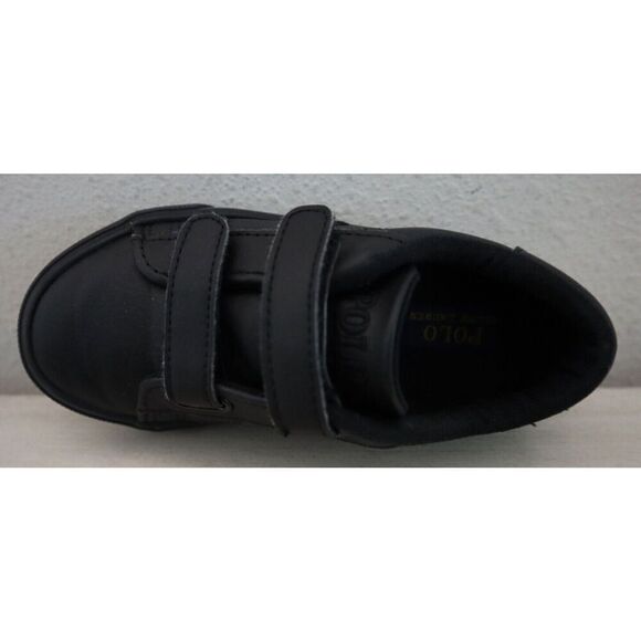 Polo Ralph Lauren Toddler Sz 9.5M Triple Black Eastern EZ Strap Low Top Sneakers - Picture 6 of 11